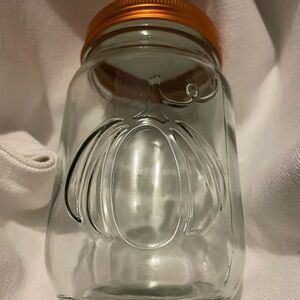 Glass Jar with Orange Lid